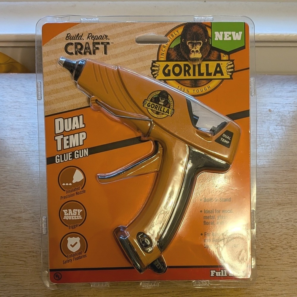 Gorilla Dual Temp Glue Gun Full Size 14W Insulated Precision Nozzle 100438 NEW